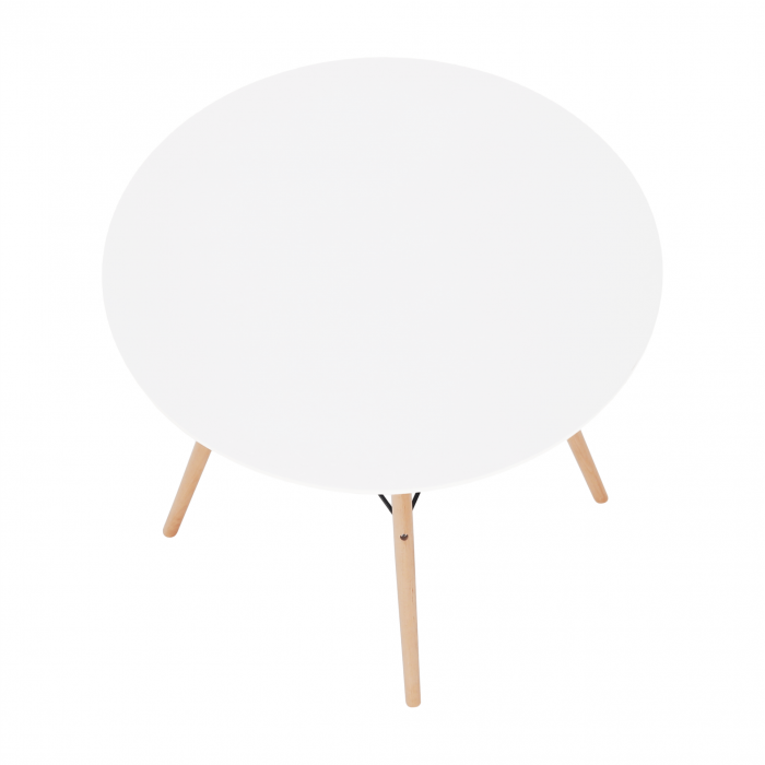 Masă de bucătărie, albă/fag, diametru 90 cm, GAMIN 2 NEW 90 [19]