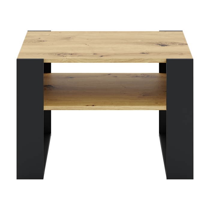 Masă de cafea, stejar artisan / neagră, CARA 2 [2]