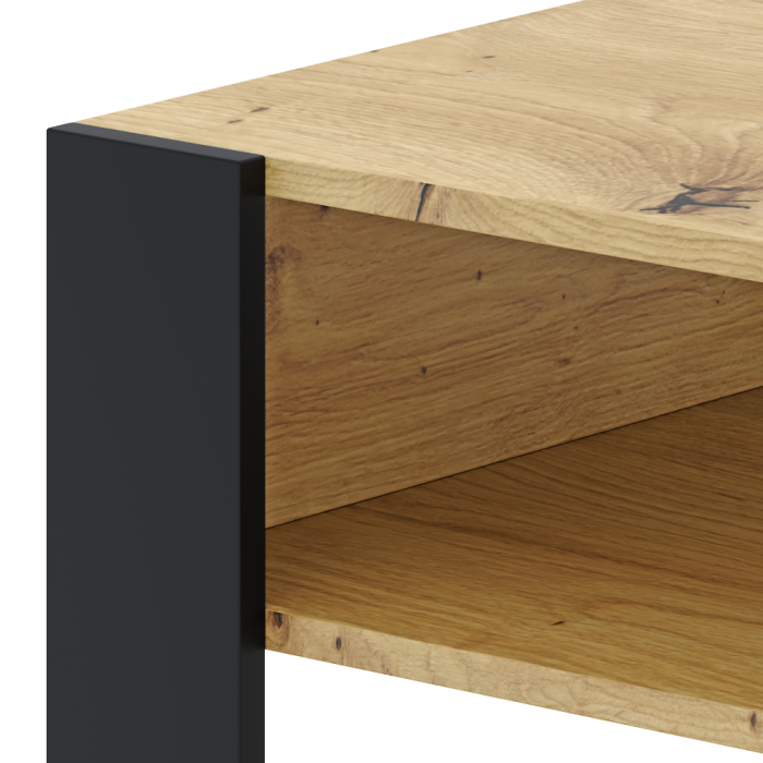 Masă de cafea, stejar artisan / neagră, CARA 2 [3]