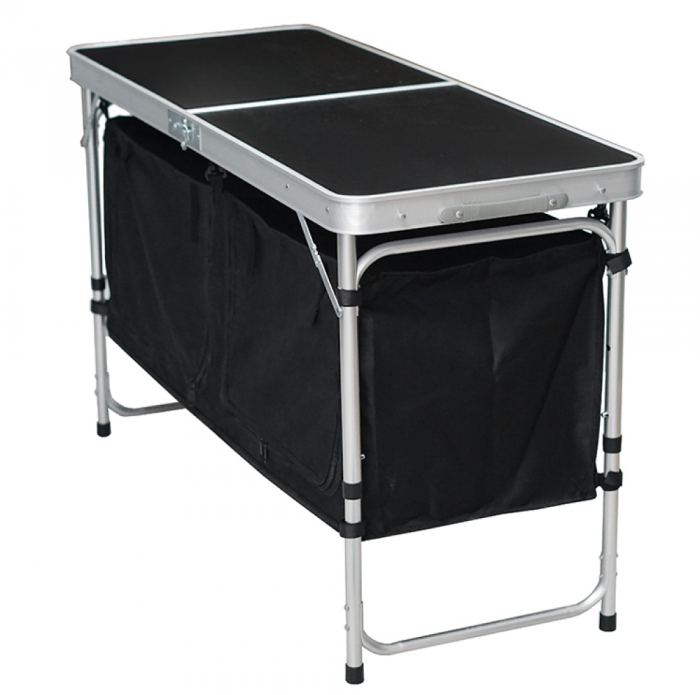 Masă de camping pliabilă cu organizator, 120 cm, aluminiu/MDF, KEPI TYP 3 [3]