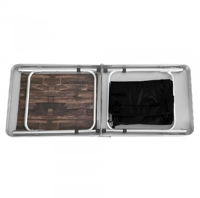 Masă de camping pliabilă cu organizator, 120 cm, aluminiu/MDF, KEPI TYP 3 [7]