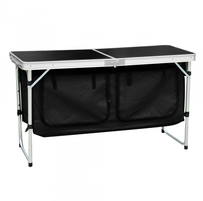 Masă de camping pliabilă cu organizator, 120 cm, aluminiu/MDF, KEPI TYP 3 [9]