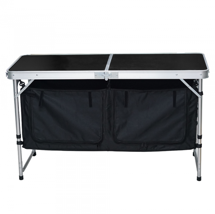 Masă de camping pliabilă cu organizator, 120 cm, aluminiu/MDF, KEPI TYP 3 [2]