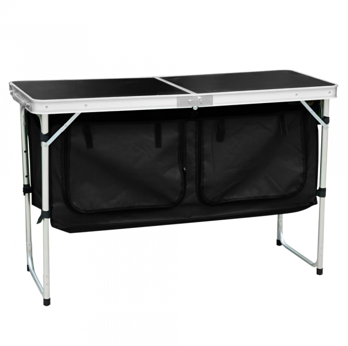 Masă de camping pliabilă cu organizator, 120 cm, aluminiu/MDF, KEPI TYP 3 [6]