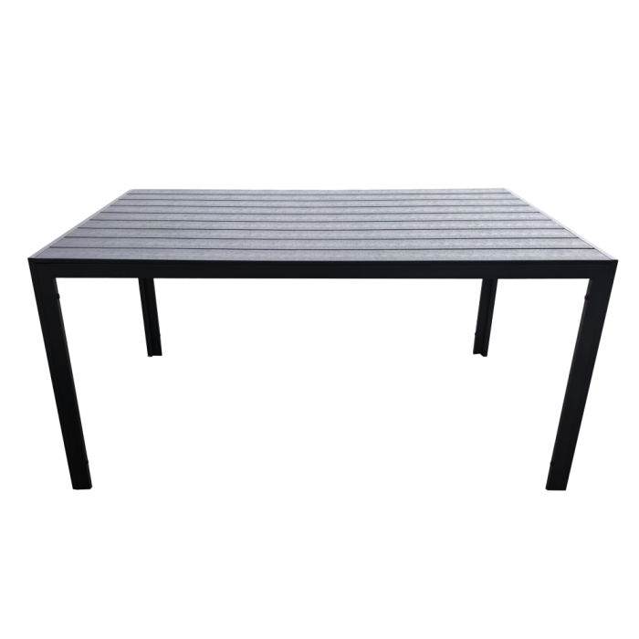 Masă de grădină, aluminiu, neagră, ZINAN [5]