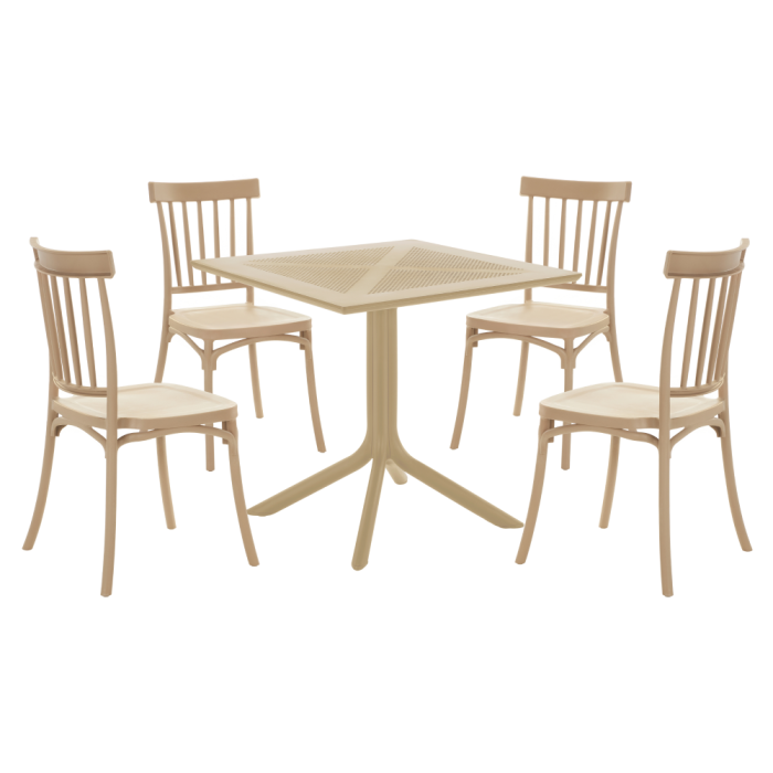 Masă de grădină, gri-maro Taupe, DENTON NEW [4]