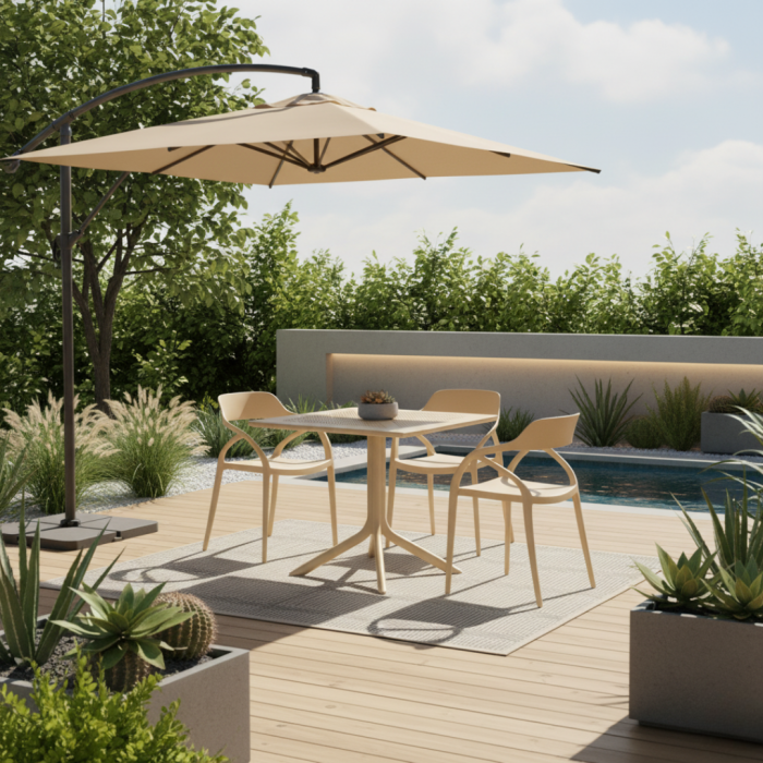 Masă de grădină, gri-maro Taupe, DENTON NEW [6]