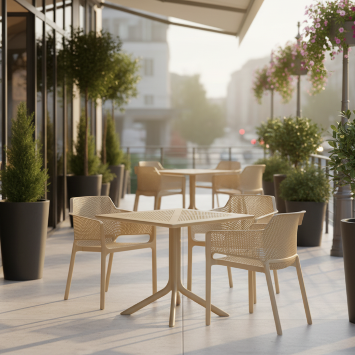 Masă de grădină, gri-maro Taupe, DENTON NEW [9]