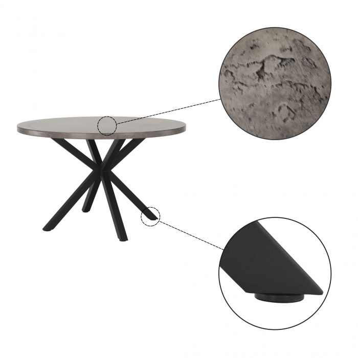 Masă de luat masa, gri carbon / negru, diametru 120 cm, MEDOR [3]