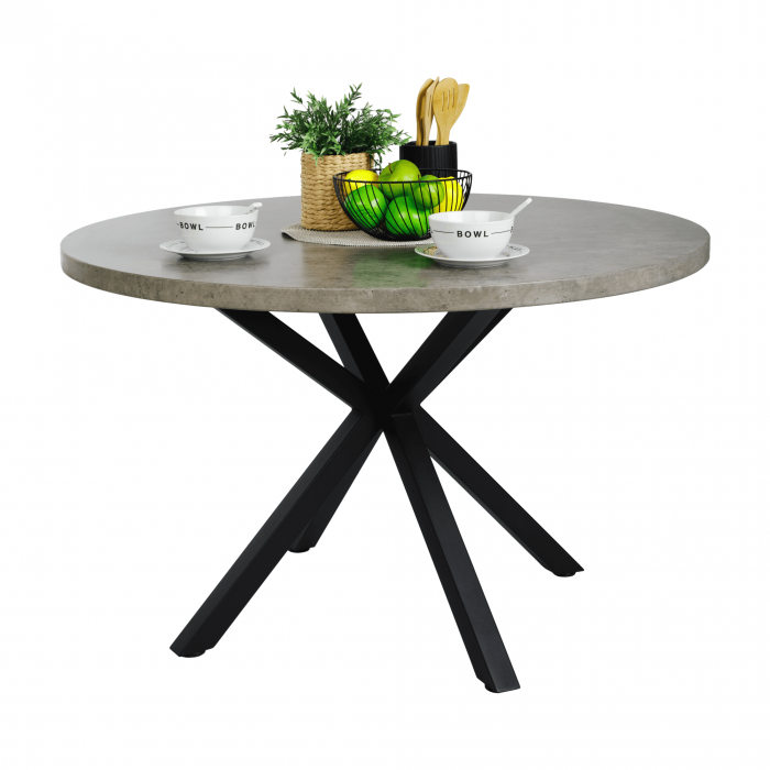 Masă de luat masa, gri carbon / negru, diametru 120 cm, MEDOR [9]