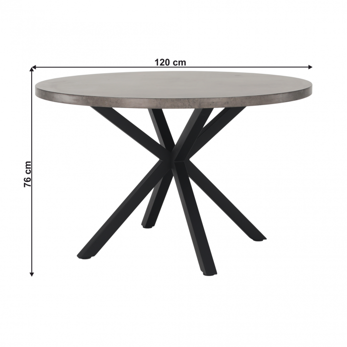 Masă de luat masa, gri carbon / negru, diametru 120 cm, MEDOR [2]