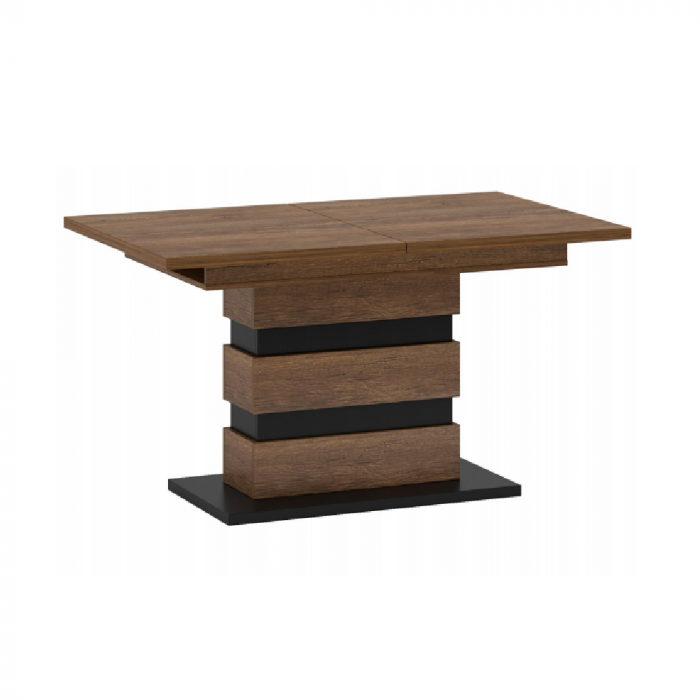 Masă de luat masa pliantă, stejar bolzano / negru, 140-180x86 cm, DELIS S [1]