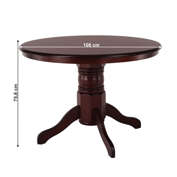 Masă de luat masa, rotundă, castanie, diametru 106 cm, TABLOS [10]