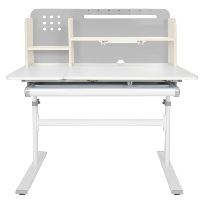 Masă de scris crescătoare, gri/alb, ODIN [6]