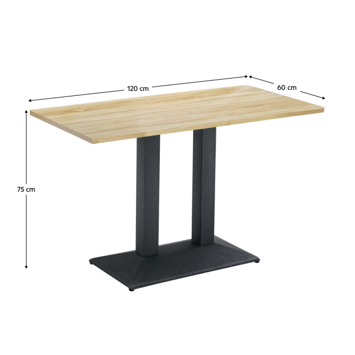 Masă de sufragerie bistro, stejar sonoma/negru, 120x60 cm, RINALDO TYP 2 [5]