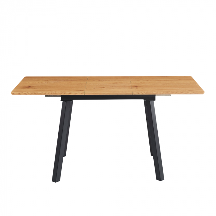 Masă de sufragerie extensibilă, 120-160x80 cm, stejar/neagră, DIRAN [5]