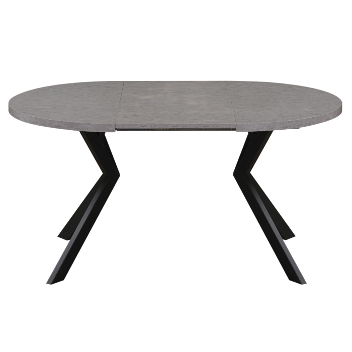 Masă de sufragerie extensibilă, beton deschis/negru, 100-250x75,5 cm, LUKOS [5]