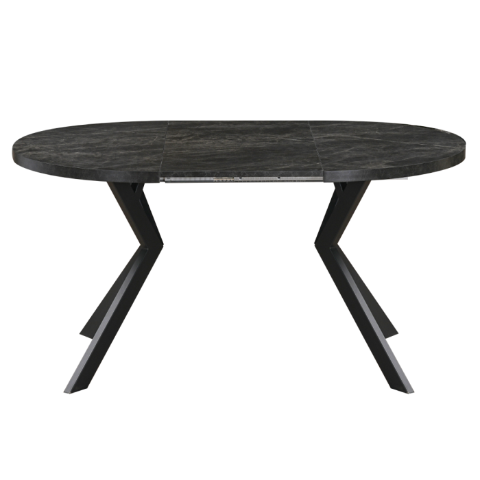 Masă de sufragerie extensibilă, beton închis/negru, 100-250x75,5 cm, LUKOS [3]