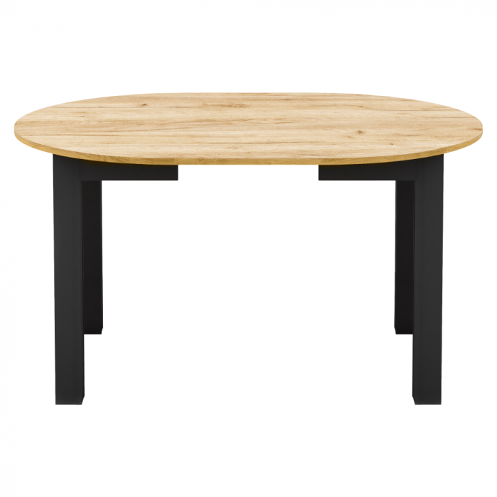 Masă de sufragerie extensibilă, stejar craft auriu/negru, 103-142x76 cm, HARRY [3]
