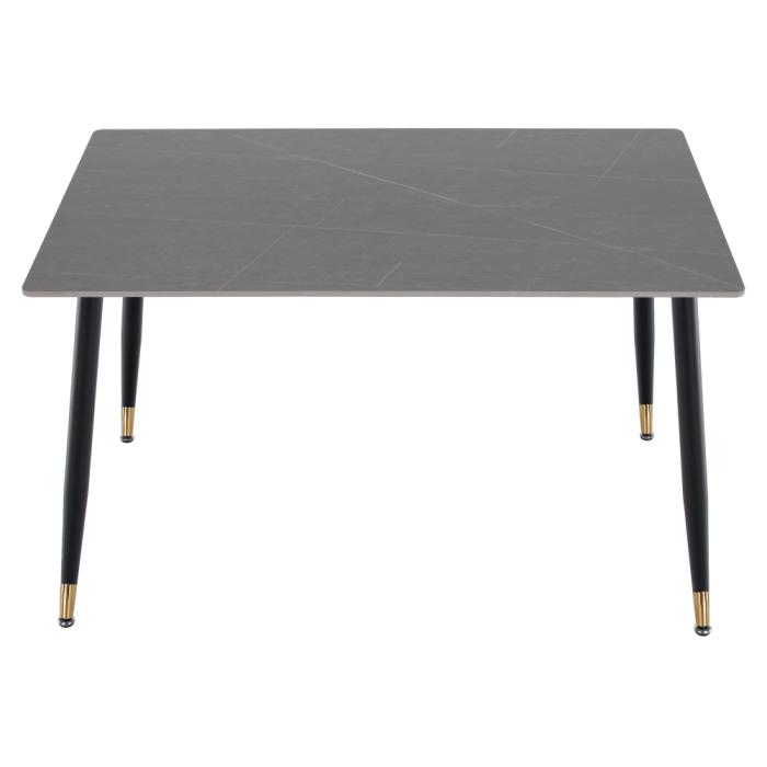 Masa de sufragerie, gri marmură/neagră/aur, 121x71 cm, FLORENC TIP 1 [12]