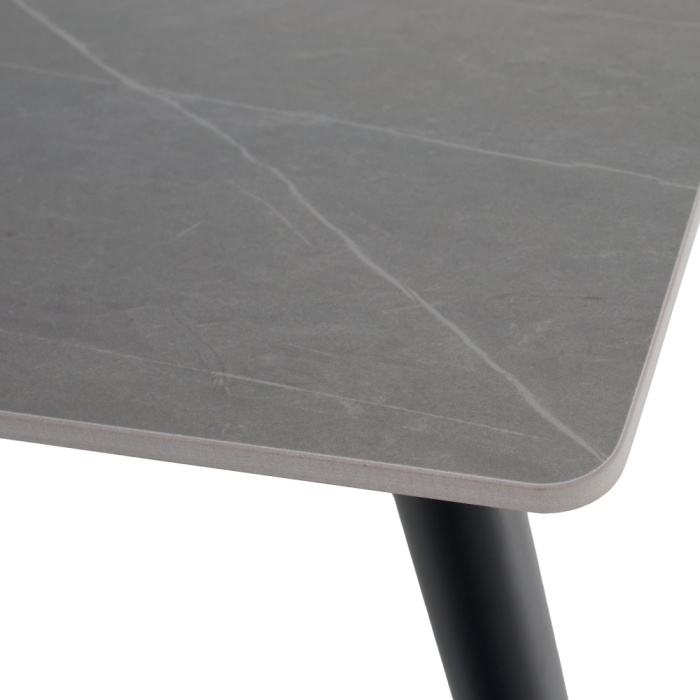 Masa de sufragerie, gri marmură/neagră/aur, 121x71 cm, FLORENC TIP 1 [2]