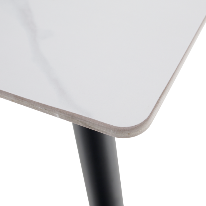 Masa de sufragerie, marmură albă/neagră/aur, 121x71 cm, FLORENC TIP 1 [7]