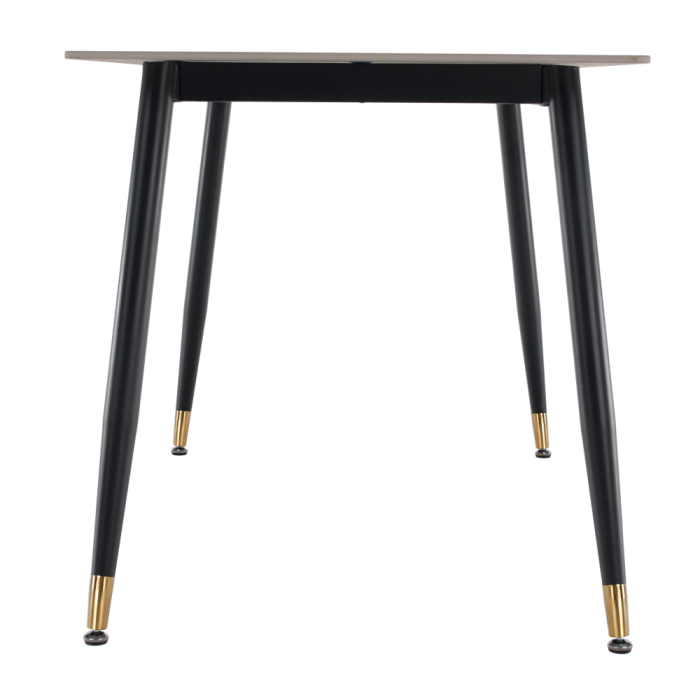 Masa de sufragerie, marmură albă/neagră/aur, 121x71 cm, FLORENC TIP 1 [4]