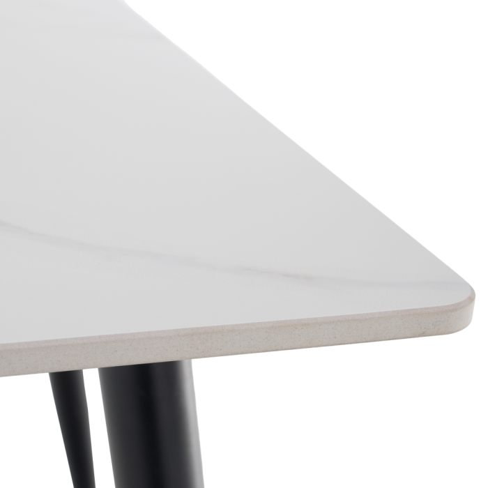 Masa de sufragerie, marmură albă/neagră/aur, 121x71 cm, FLORENC TIP 1 [8]