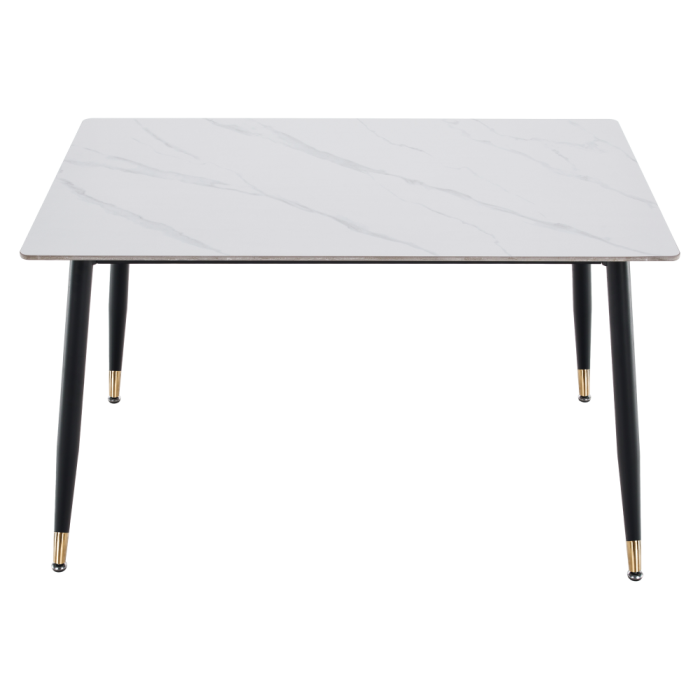 Masa de sufragerie, marmură albă/neagră/aur, 121x71 cm, FLORENC TIP 1 [2]