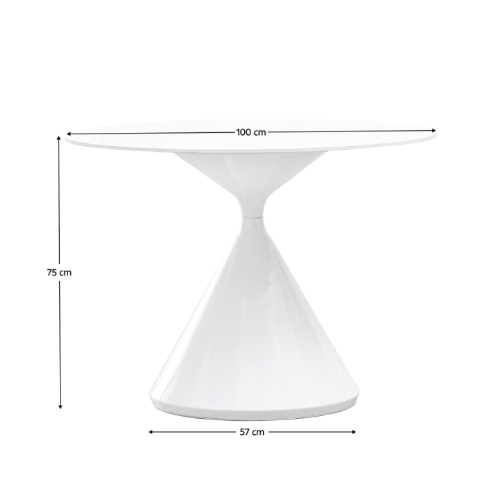 Masă de sufragerie, marmură deschisă/albă, diametru 100 cm, VALER TYP 2 [4]