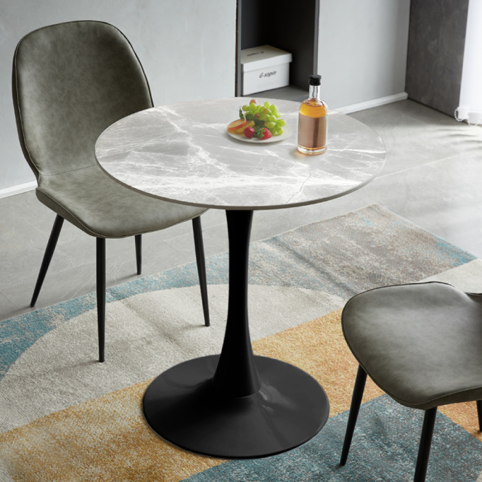 Masă de sufragerie, marmură gri/negru, diametru 90 cm, LORIAN TYP 1 [5]