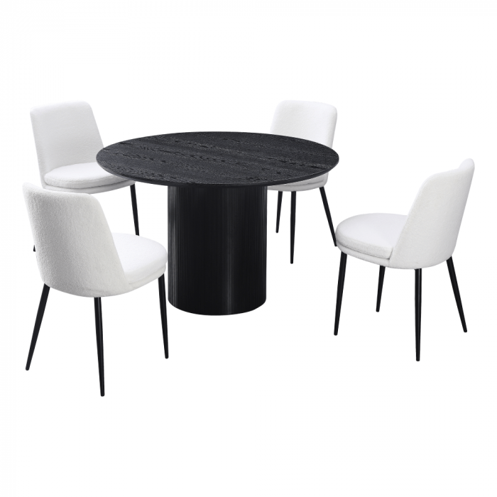 Masă de sufragerie, neagră, diametru 120 cm, MAHIR TIP 2 [2]