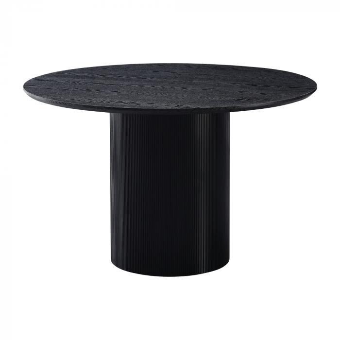 Masă de sufragerie, neagră, diametru 120 cm, MAHIR TIP 2 [1]