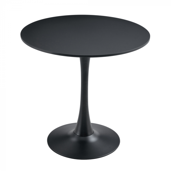 Masă de sufragerie, negru, diametru 80 cm, REVENTON NEW [2]