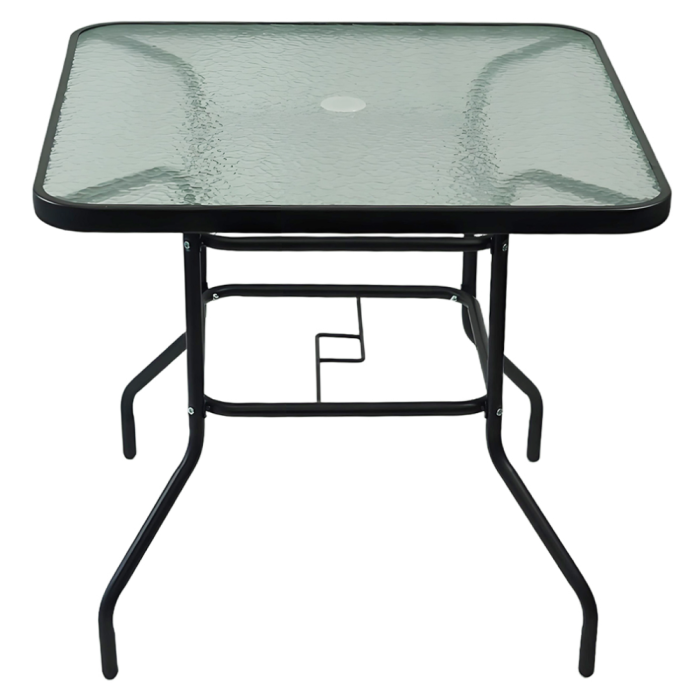 Masă de sufragerie, oţel negru/sticlă securizată, DEMAT NEW TYP 2 [2]