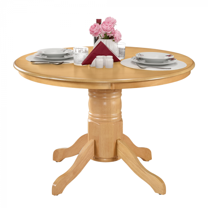 Masă de sufragerie, rotundă, stejar deschis, diametru 106 cm, TABLOS [2]