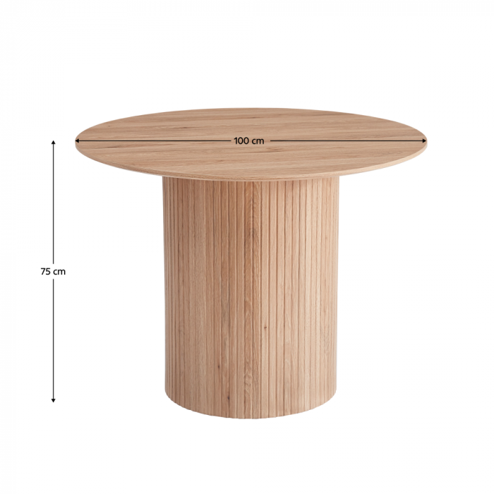 Masă de sufragerie, stejar, diametru 100 cm, PAOLO [5]