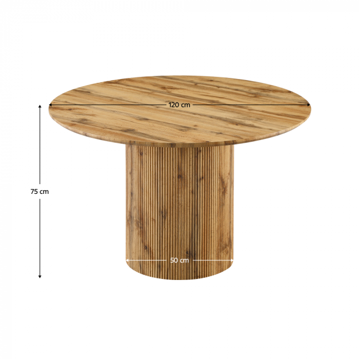 Masă de sufragerie, stejar, diametru 120 cm, MAHIR TIP 2 [5]