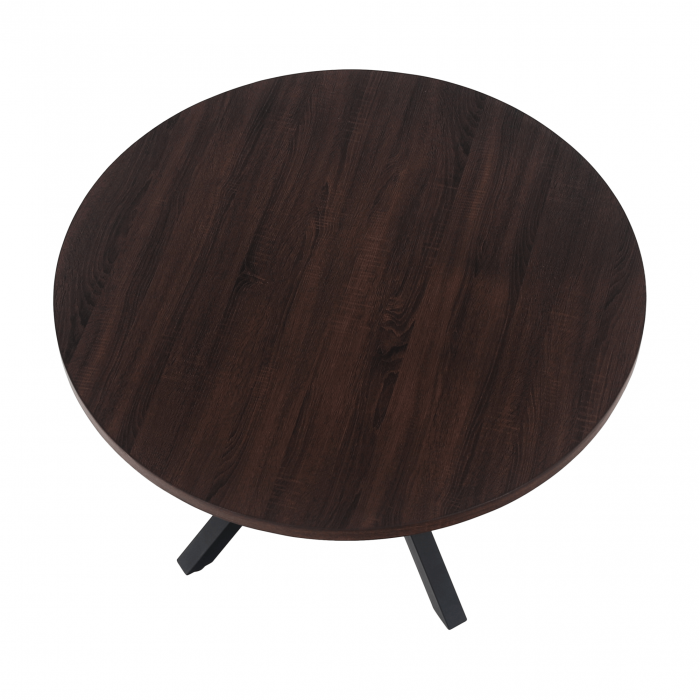 Masă de sufragerie, stejar închis / negru, diametru 120 cm, MEDOR [2]