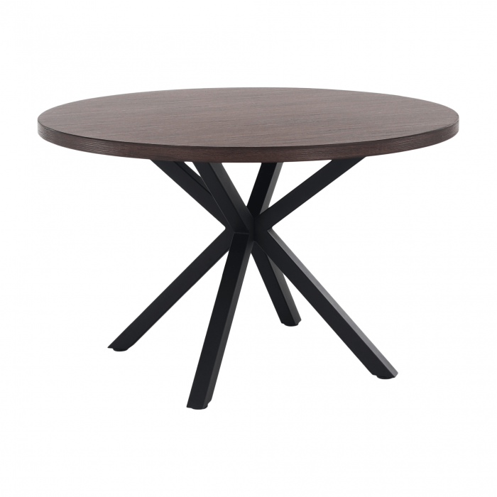 Masă de sufragerie, stejar închis / negru, diametru 120 cm, MEDOR [5]