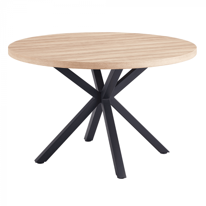 Masă de sufragerie, stejar sonoma / negru, diametru 120 cm, MEDOR [2]