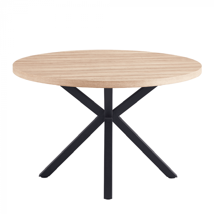 Masă de sufragerie, stejar sonoma / negru, diametru 120 cm, MEDOR [1]