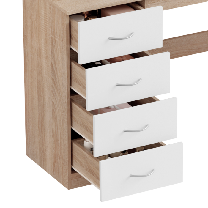 Masă de toaletă, stejar sonoma/alb, KLEVIS [6]