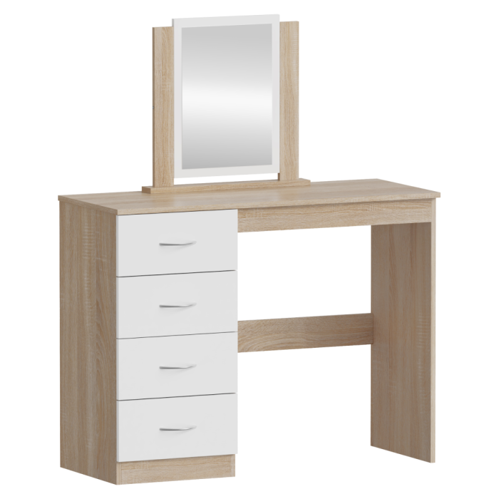 Masă de toaletă, stejar sonoma/alb, KLEVIS [2]
