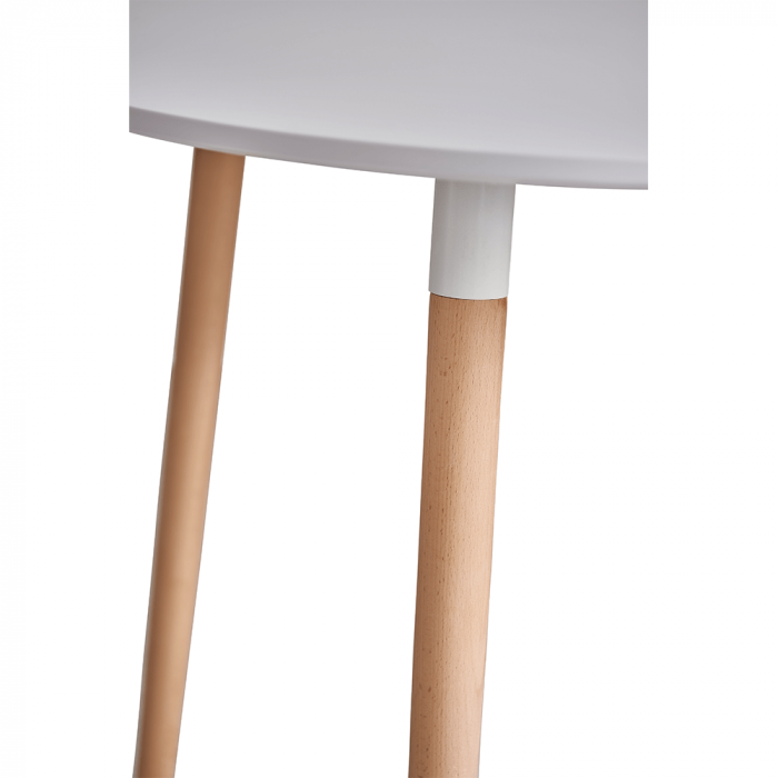 Masă dining, alb/fag, diametru 80 cm, ELCAN NEW [4]
