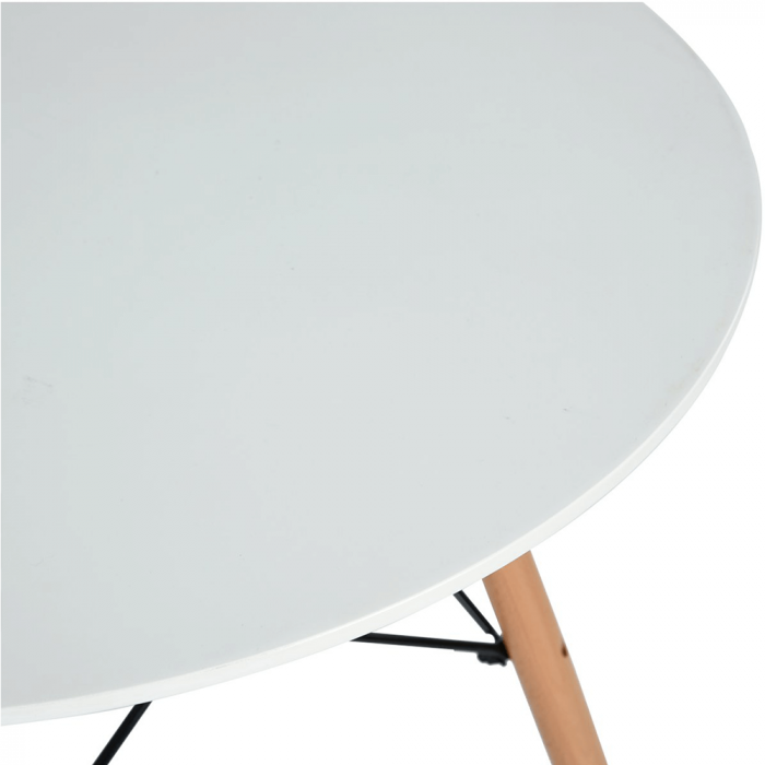 Masă dining, alb mat/fag, diametru 120 cm, DEMIN NEW [5]