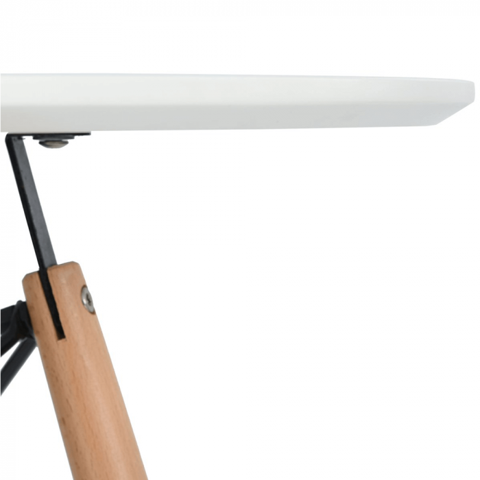 Masă dining, alb mat/fag, diametru 120 cm, DEMIN NEW [4]