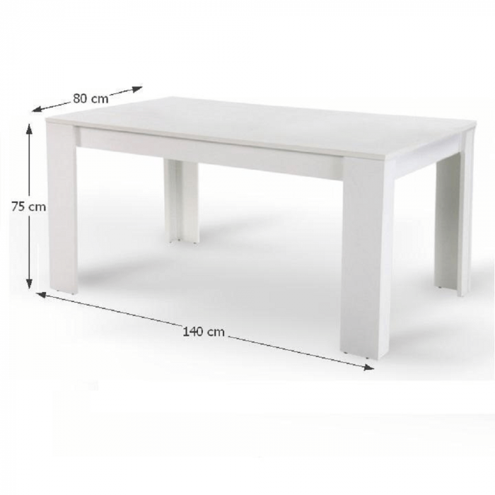 Masă dining, albă, 140x80 cm, TOMY NEW [3]