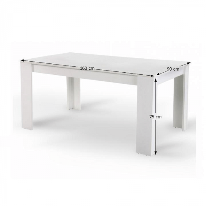 Masă dining, albă, 160x90 cm, TOMY NEW [3]