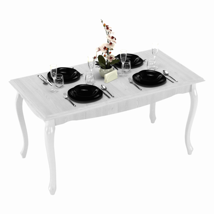 Masă dining DA19, pin alb, 146x76 cm, VILAR [7]